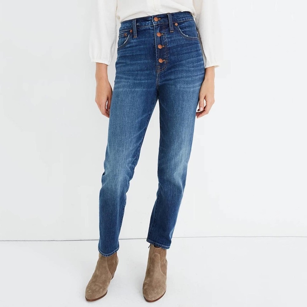 Madewell Perfect Vintage Crop Jeans Button Front